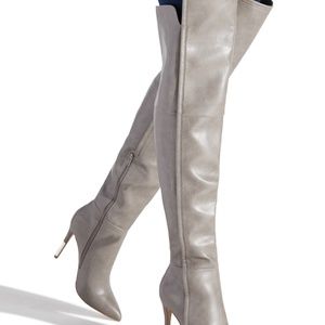SHOEDAZZLE FAUX LEATHER OVER THE KNEE BOOTS